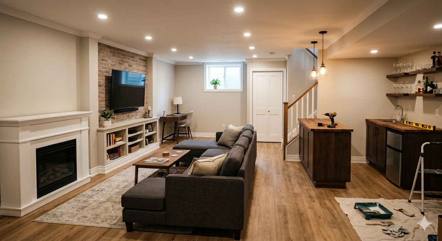 Finished basement living space North York – HomeFix Toronto